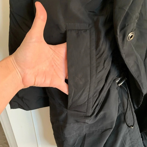 Theory black puffer/ parka  Down Filled coat size small. "Bartie Haven" - Picture 11 of 17